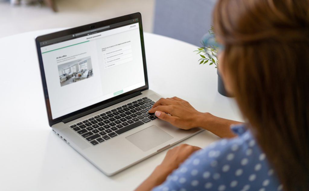 A person doing cybersecurity training online